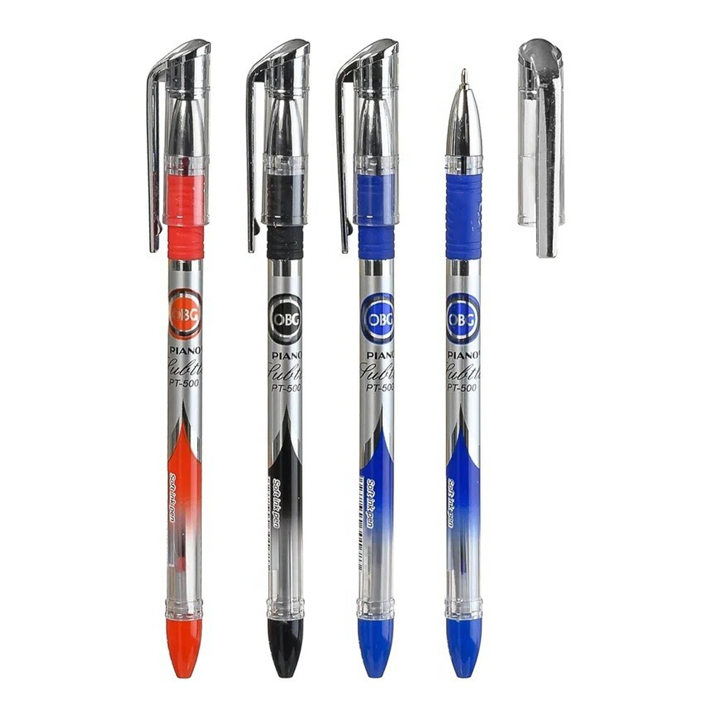 Ручка шариковая, масляная, Piano, 3 цвета чернил, серия "Piano Tubtle", прозрачный корпус с рисунком, 50 шт