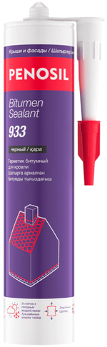 Герметик Каучуковый 280мл для кровли и водостоков черный Penosil Bitum Sealant 933
