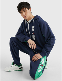Худи на молнии Tommy Jeans Retro Logo Oversized Twilight Navy