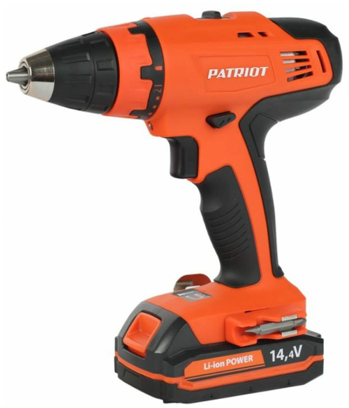Дрель-шуруповерт аккумуляторная PATRIOT BR140Li, две АКБ Li-Ion 14.4В, 1,5 Ач, 47Нм (180301520)