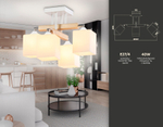 Подвесная люстра TR9512/4 WH/CH/FR белый/хром/белый матовый E27*4 max 40W D567*266