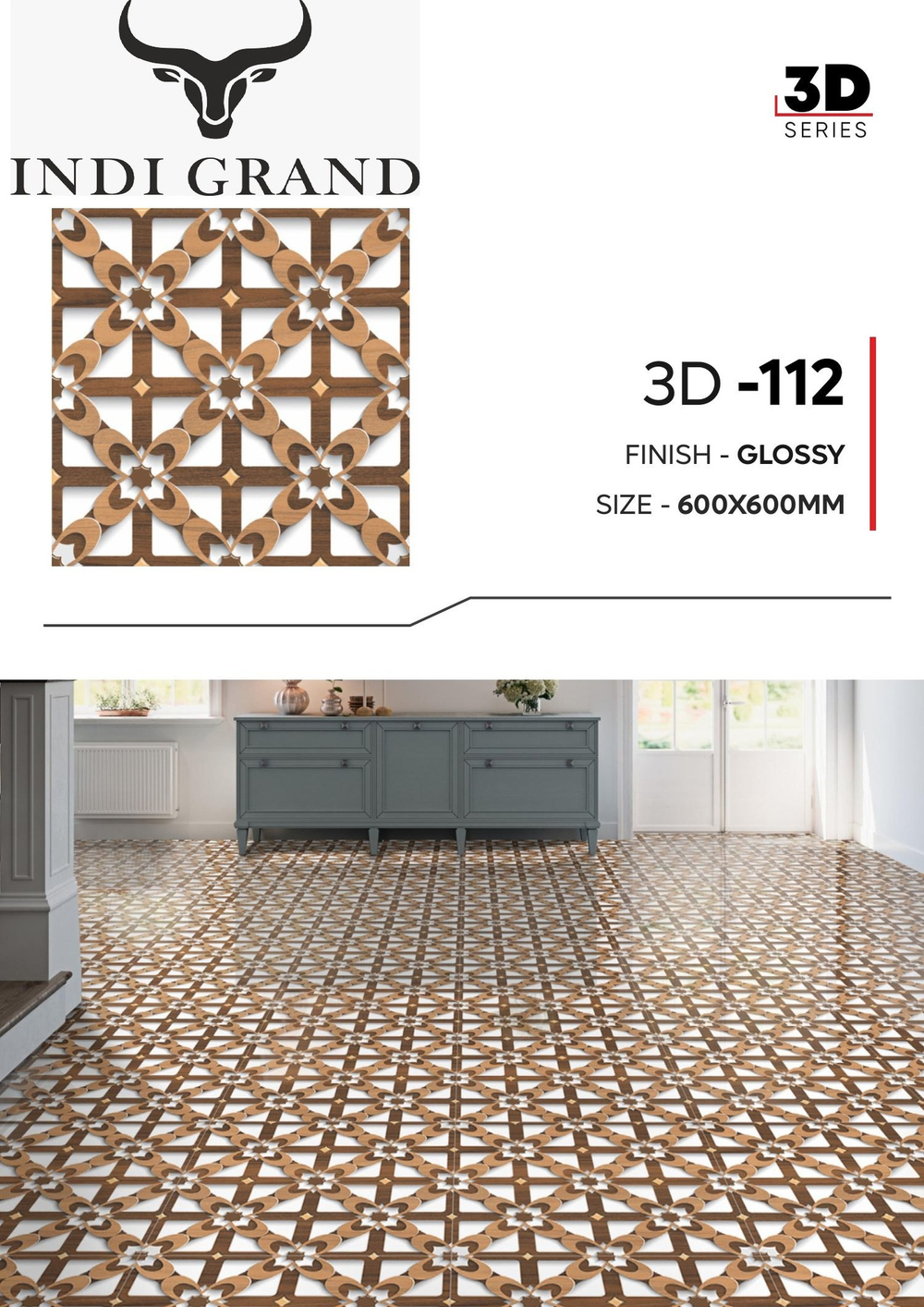 Керамогранит 3D 60х60 glossy-112