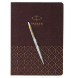 Подарочный набор: Шариковая ручка Parker Jotter Russia SE, цвет: St. Steel GT и Ежедневник  недатированный, коричневый