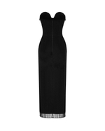 Платье макси из бархата с бахромой