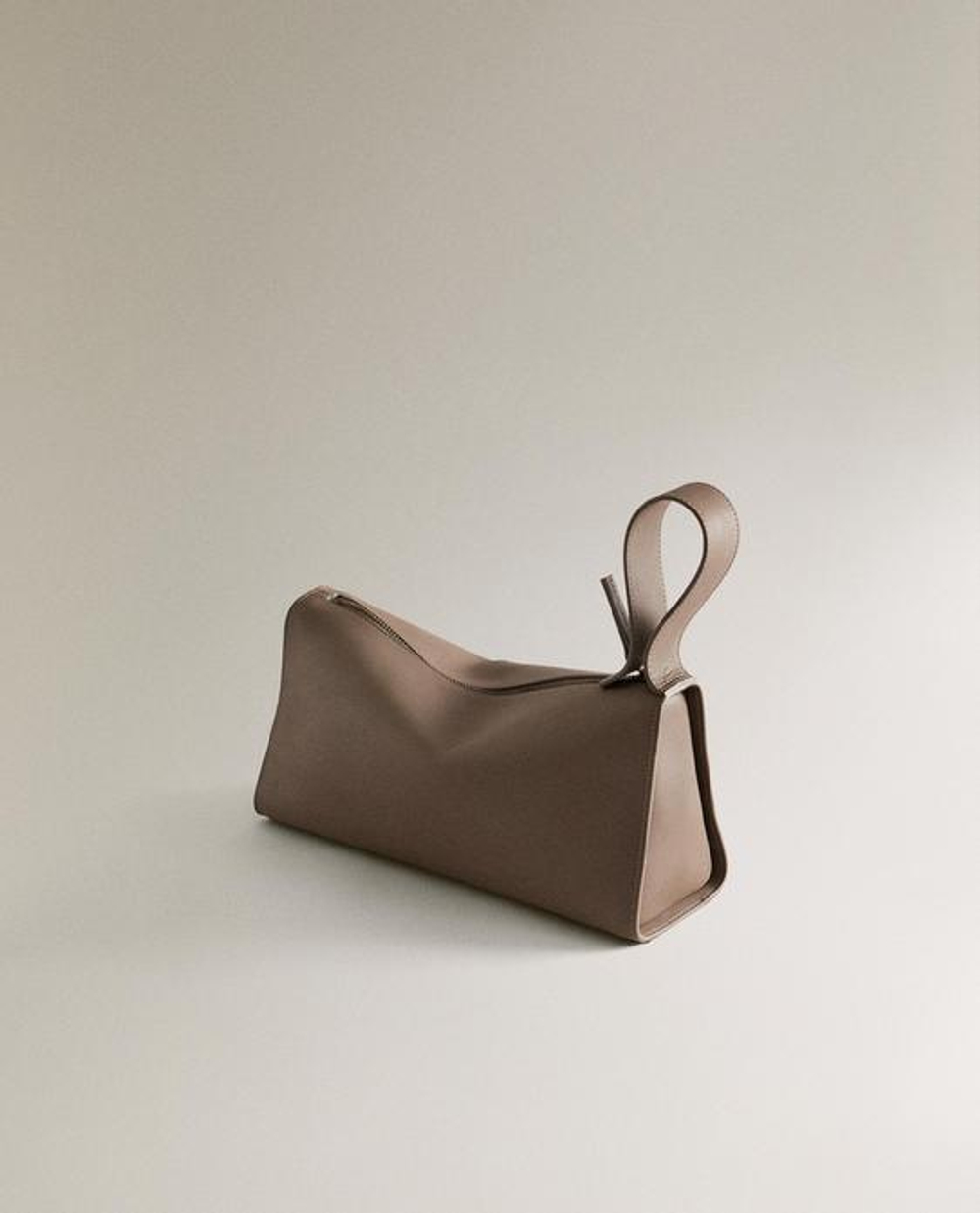 ZARA HOME МИНИ-КОЖАНАЯ СУМКА, СЕРО-КОРИЧНЕВЫЙ