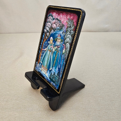 Сувенирная подставка для телефона с росписью Палех "Морозко"