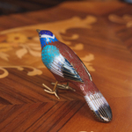 Парные фигурки птиц в технике клуазоне