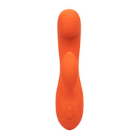 Оранжевый вибратор-кролик 17,75см California Exotic Stella Liquid Silicone Dual G SE-4368-20-3