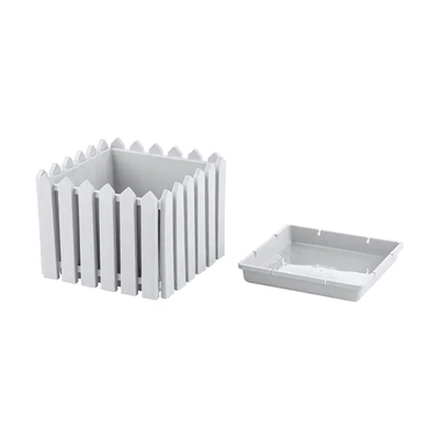 Кашпо Лардо квадратное среднее белый 284х218мм