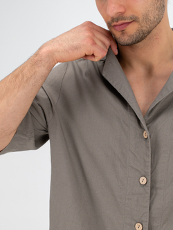 Костюм льняной с шортами. Хаки