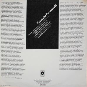 Krzysztof Penderecki / II Koncert Wiolonczelowy - The Second Cello Concerto (LP)