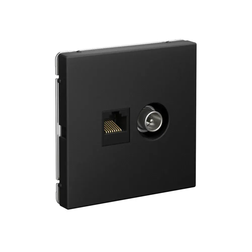 ARTGALLERY РОЗЕТКА двойная ТВ + компьютерная RJ45, кат. 5Е, КАРБОН