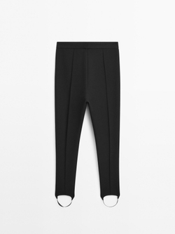 Massimo Dutti Брюки облегающего кроя с эластичными манжетами – STUDIO, черный