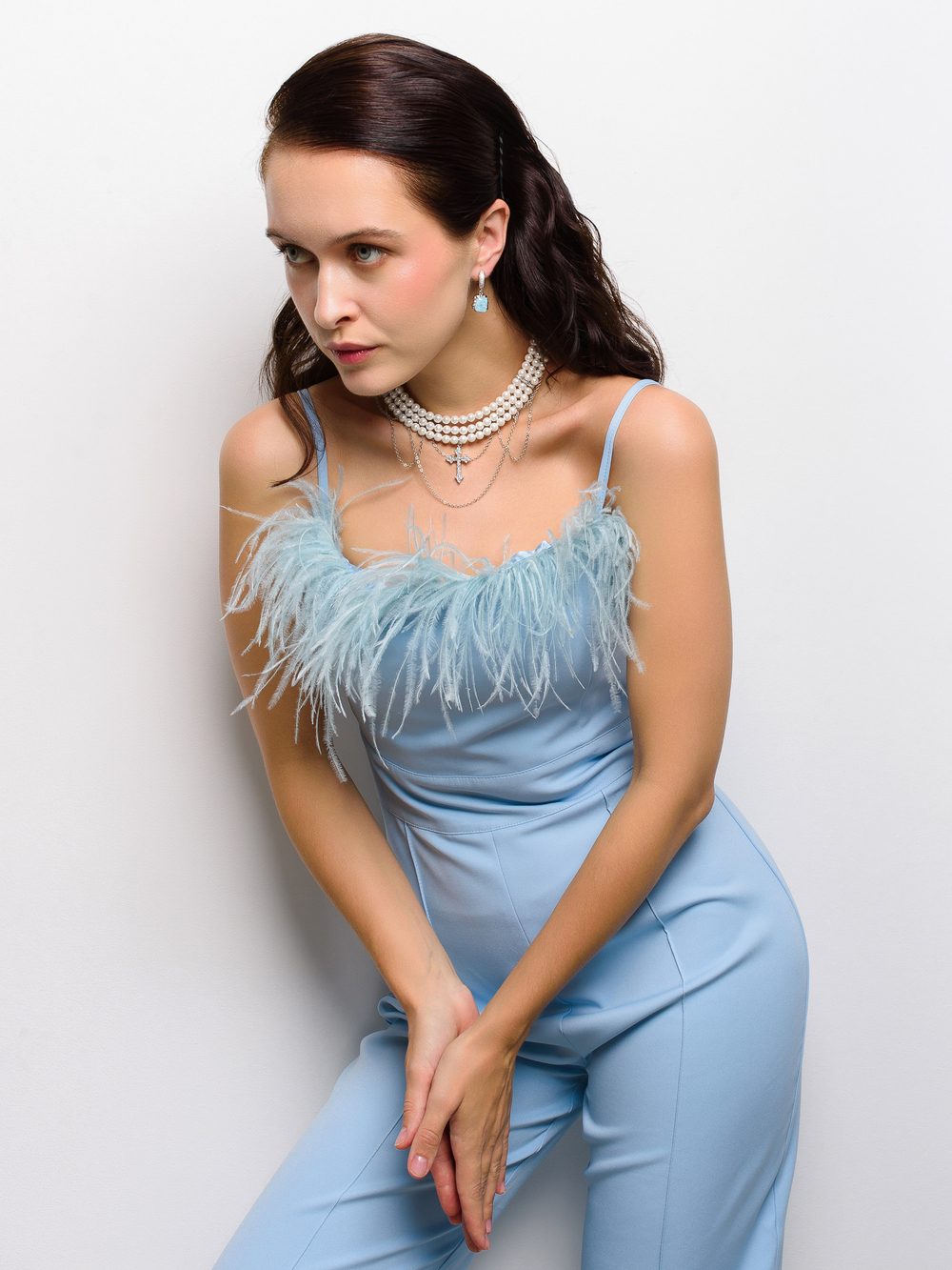 Колье "Pure Trio Cross" из перламутра