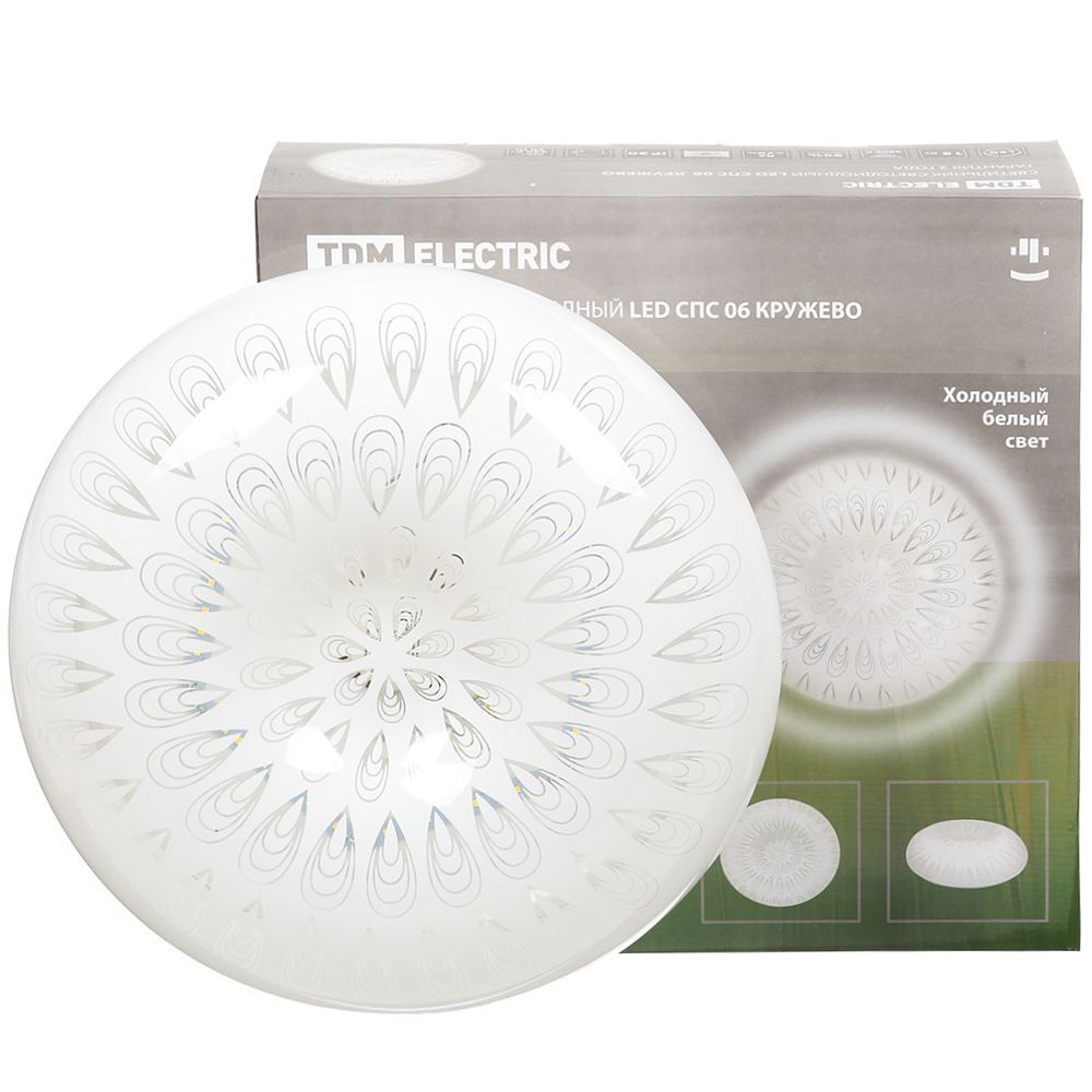 Светильник светодиод, TDM, СПС 06 Кружево, 15 Вт, 4000 К, IP20, 30х30х10 см, бел, SQ0329-0188