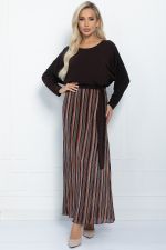 Платье Королева гофре шоколад П10061 LT Collection