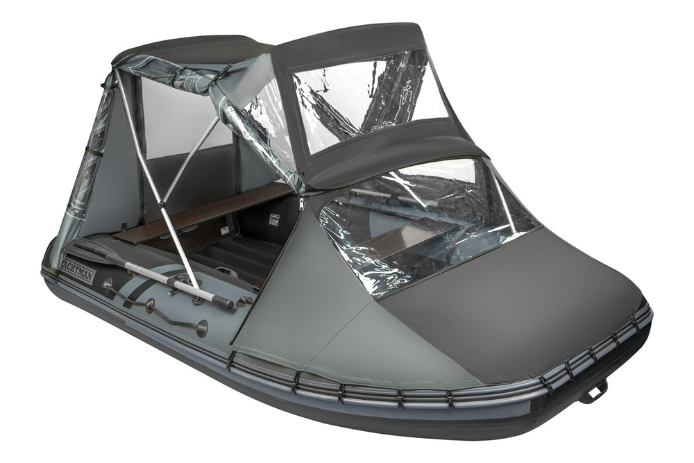 Тент трансформер КОМБИ Yachtman 340 НДНД (графит/черный)