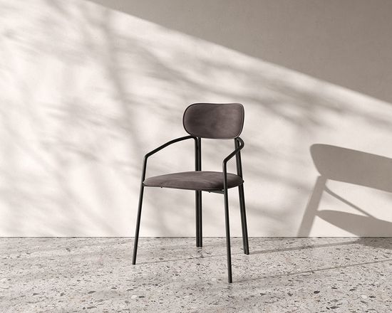 Стул ror, round, велюр, черный/серый