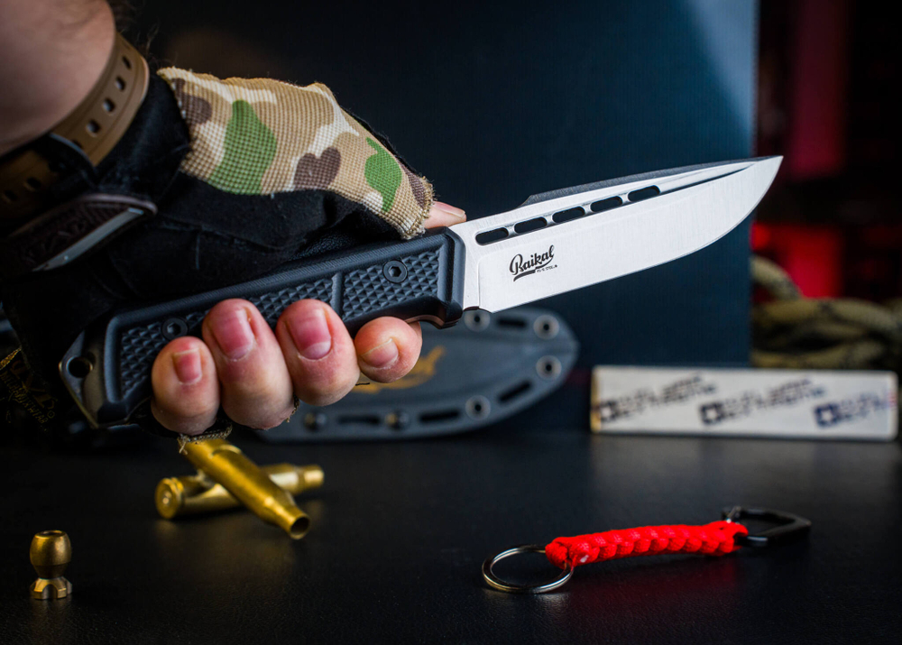 Туристический нож Baikal VG-10 (Cryo) StoneWash Kydex, G10 Черный