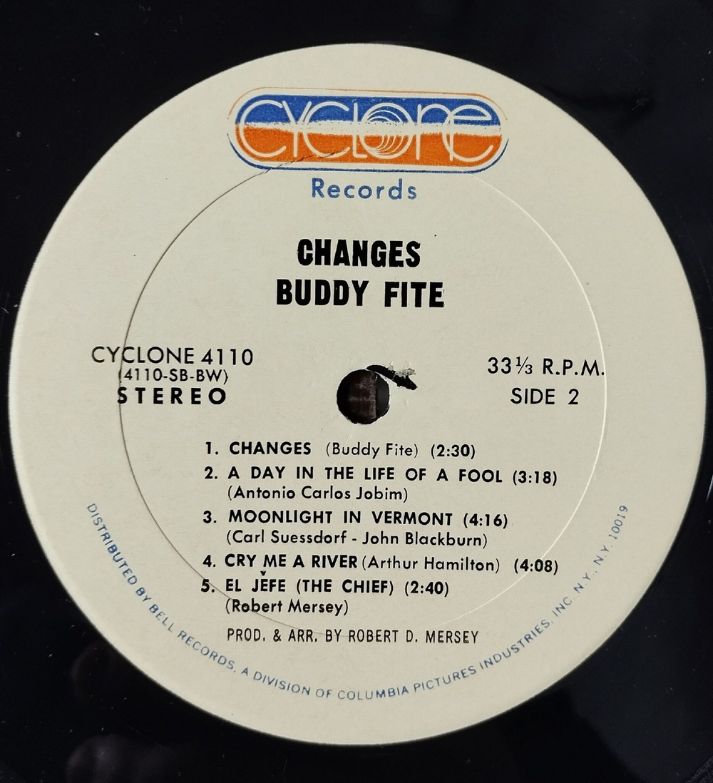 Винтажная виниловая пластинка LP Buddy Fite Changes (USA 1970)