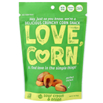 Love Corn, вкусная хрустящая кукуруза, сметана и лук, 115 г (4 унции)