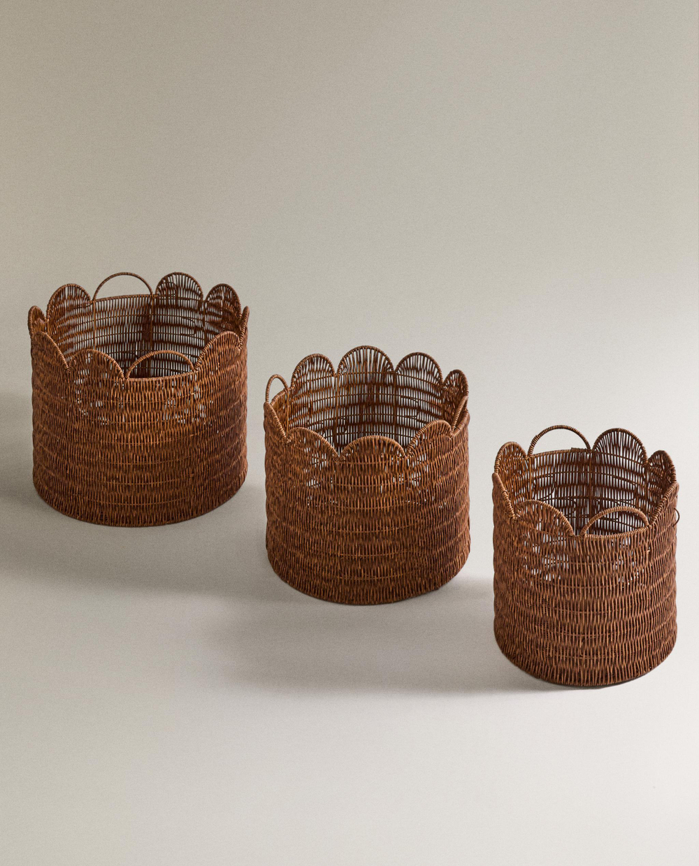 Zara Home Корзина из нержавеющей стали, цвет коричневый, 30 см