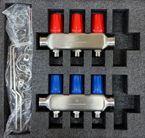 Коллекторная группа из нержавеющей стали (без  расходомеров и без евроконуса) 3 вых. Ecosystem