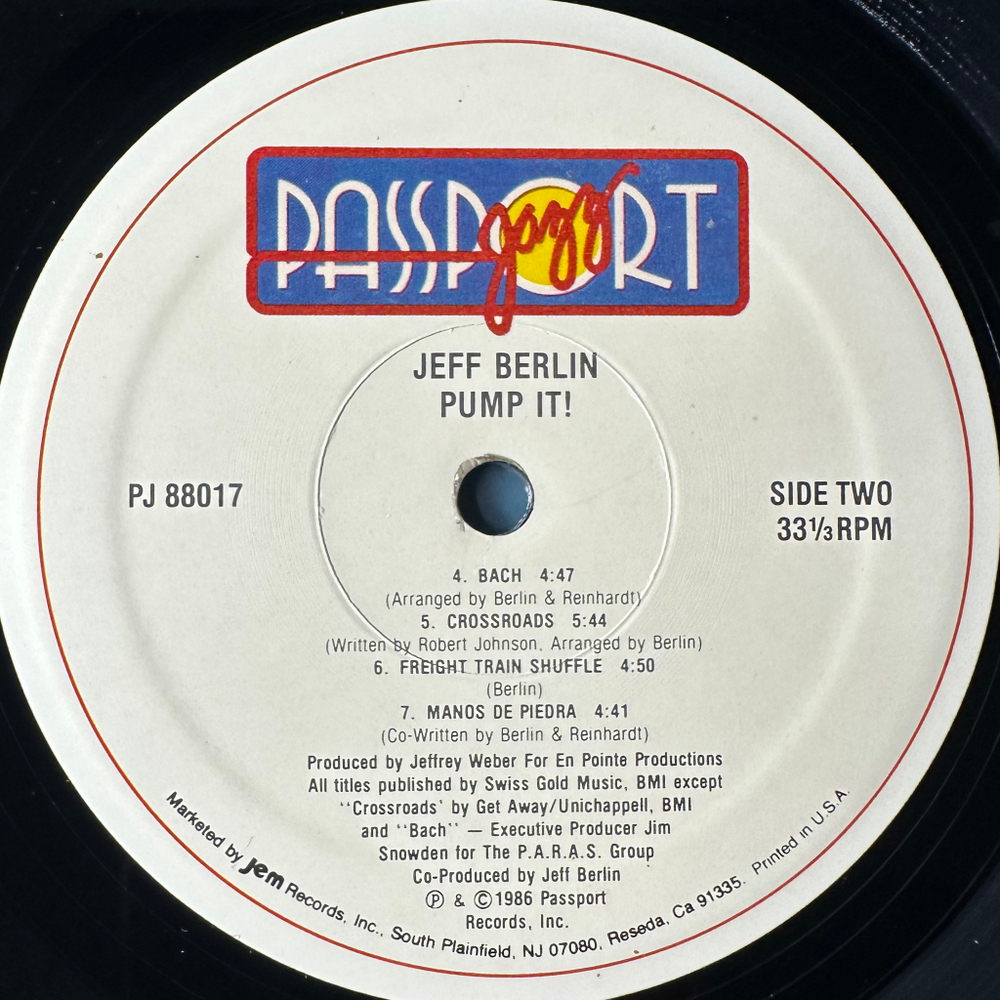 Jeff Berlin ‎– Pump It! (США 1986г.)