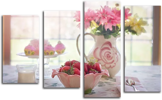 Модульная картина "Клубничное утро"