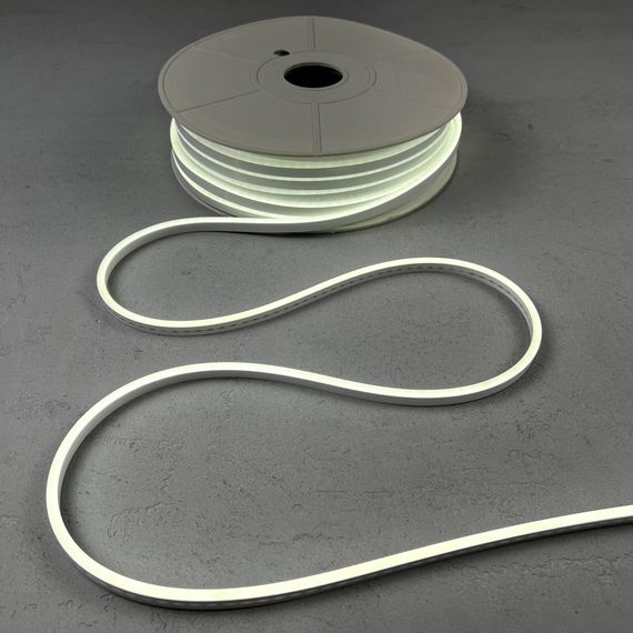 Односторонний гибкий Неон 8х16 мм., 1 метр, Белый 12В, IP65, Laitcom (FR-23512)