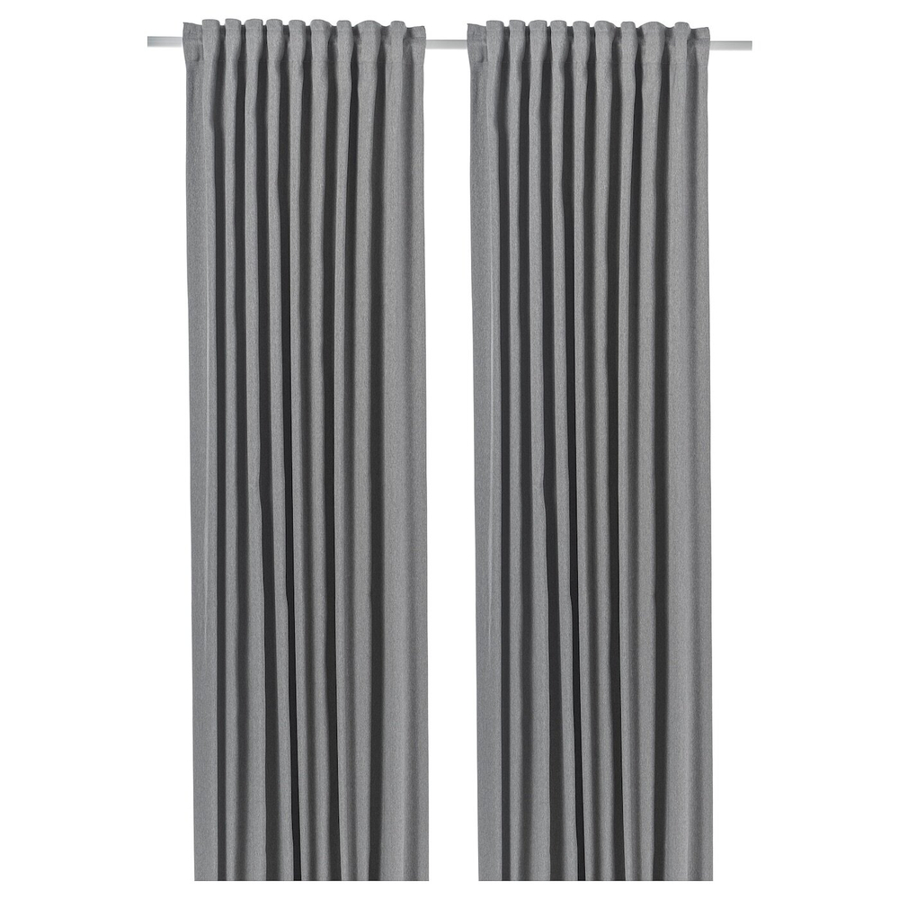 IKEA BLÅHUVA  (ИКЕА БЛÅХУВА)  -  Шторы, 1 пара, светло-серые, 145x300 см