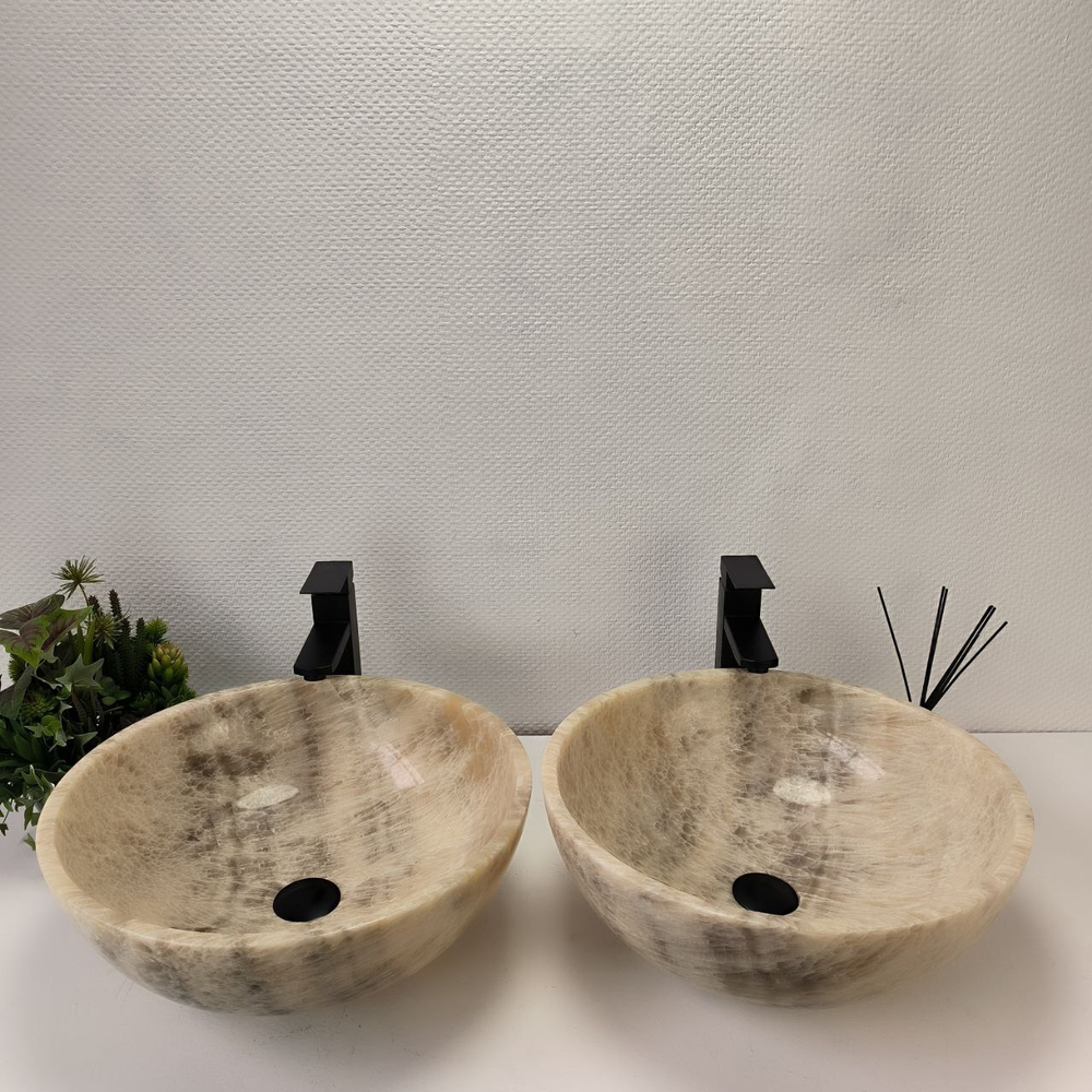 Раковина из оникса ПАРА! Bowl Grey TinLip BO-63020 45*45*17 42