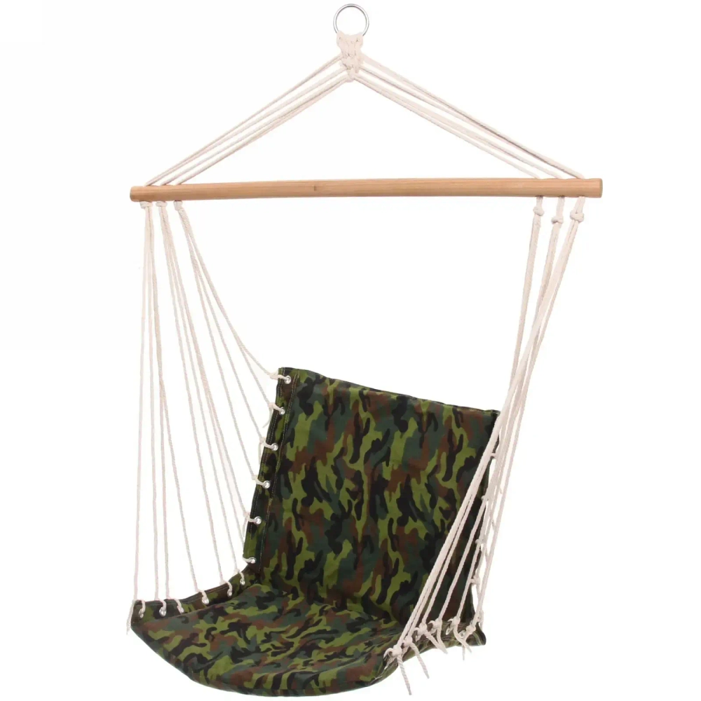 Гамак-кресло «Трон» 96*55*45*90см х\б с деревянной перекладиной