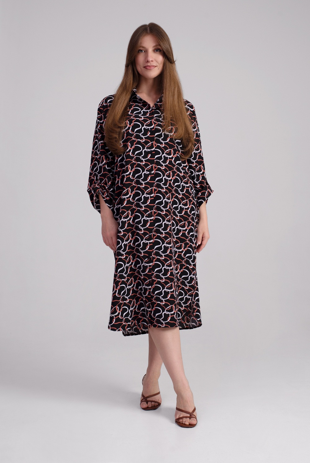 Платье-рубашка 3984зпа, цепи #176Цеп243984зпа