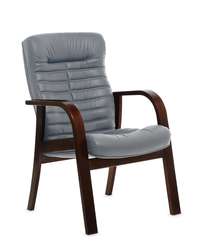 Кресло для посетителей Orion Wood D серая кожа