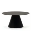 Журнальный столик Wilshire Ø80 см черный, закаленное стекло, металл