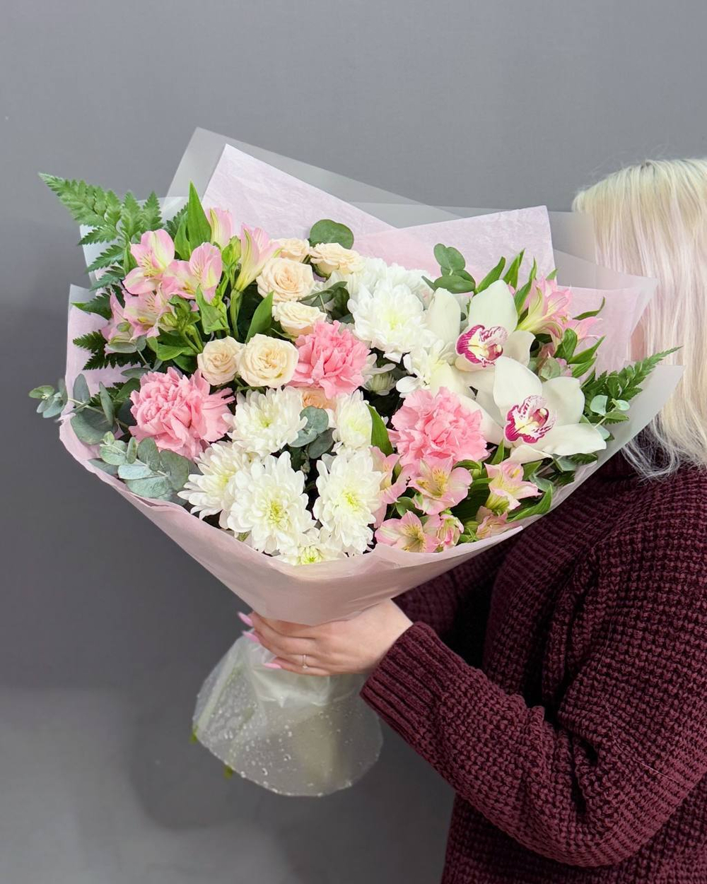 Авторский букет в розовой гамме