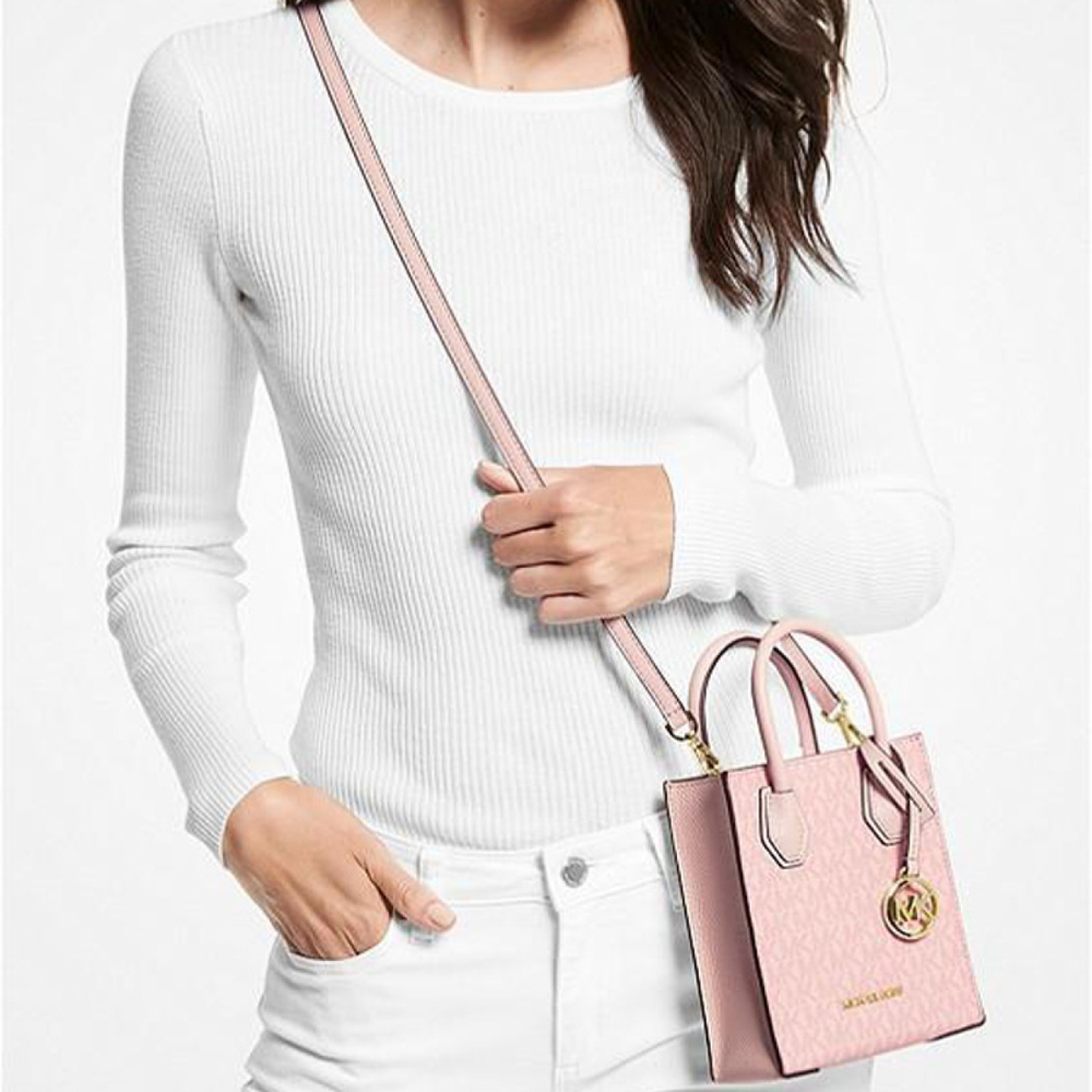 Сумка MICHAEL KORS MK Mercer Logo, 35T1GM9C0I-POWDER-BLUSH