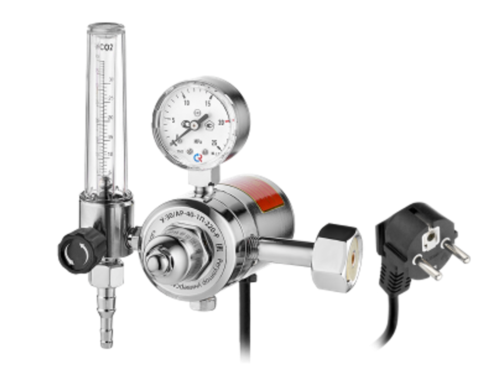 Регулятор расхода газа универсальный Сварог У-30/АР-40-1П-220-Р (1C008-0117 AR/CO2 220V)