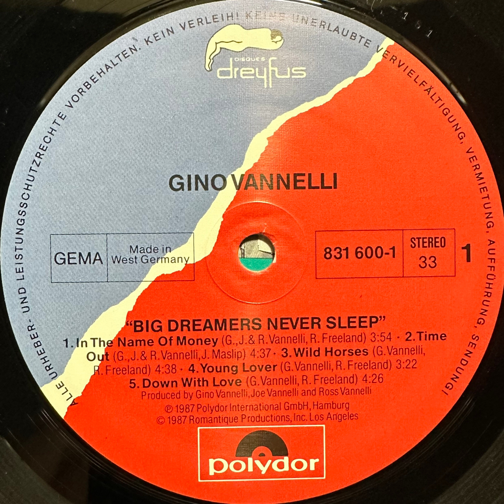 Gino Vannelli - Big Dreamers Never Sleep (Германия 1987г.)