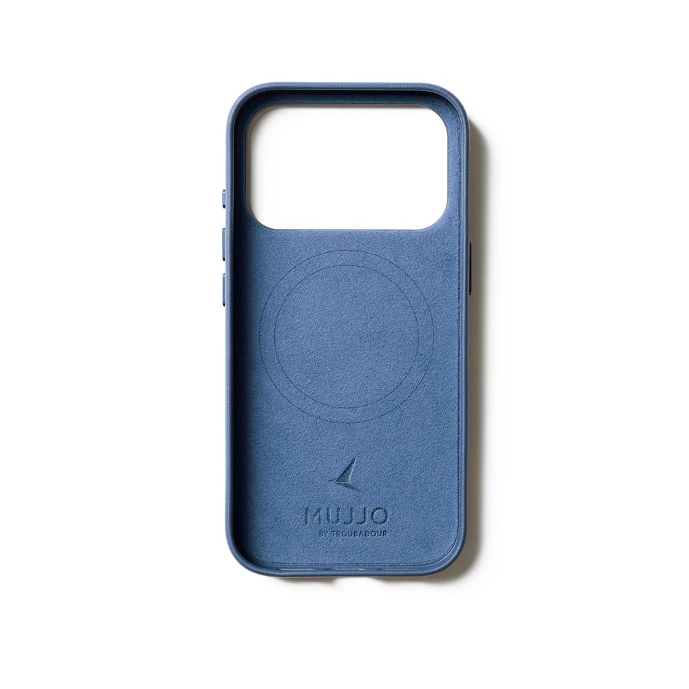 Чехол Mujjo Leather для iPhone 17 Pro глубокий синий