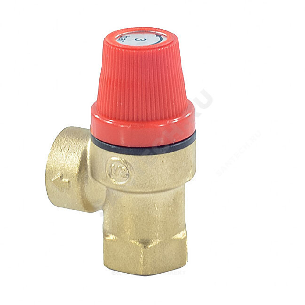 Клапан предохранительный угловой латунь Ду 15х15 ВР G1/2"хG1/2" Рср=1.5бар Benarmo