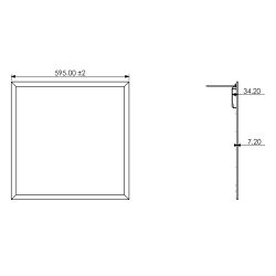 Светодиодная панель ЭРА SPL-510-W-40K-040 40Вт 4000К 595x595x8 белая без драйвера с ушками ультратонкая | Панели с внешним драйвером
