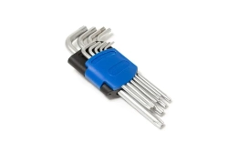 Набор ключей Г-образных TORX 5-лучевых, 9пр.(TS10, TS15, TS20, TS25, TS27, TS30, TS40, TS45, TS50 с отверстием)в пластиковом держателе Forsage F-50913