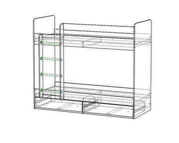 Кровать ЛАВОРО  2000-800 /2032*1704*952/ левая белый