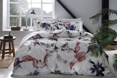 Комплект постельного белья ТАЧ Сатин Digital 2-спальный "GAROA" V01-Бордовый