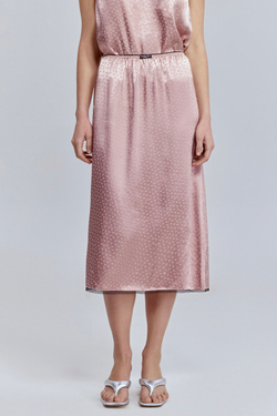 Юбка с кружевом из атласа