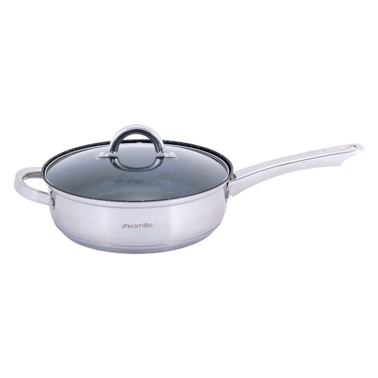 Набор посуды 12 предметов из нержавеющей стали Kamille КМ-5634S (кастрюли, ковш, сковорода)