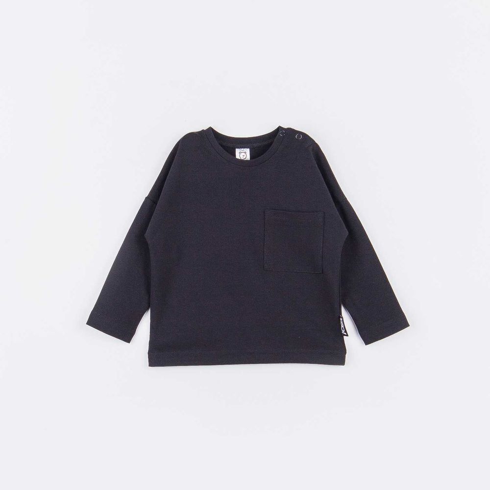 Лонгслив с карманом "Уголь"