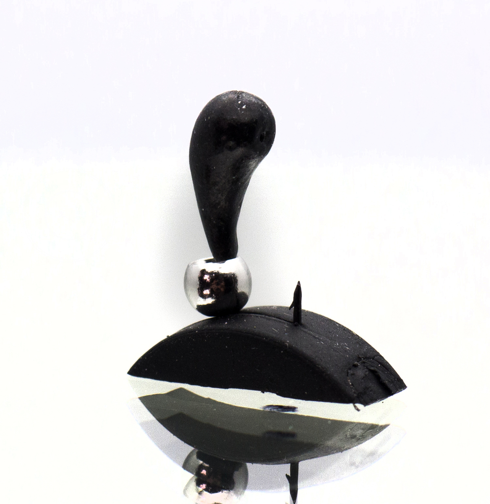 Мормышка "Уралка", Латунь, кубик Серебро/Золото, шарик Металл/Желтый (0.7гр, 20шт/уп)